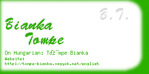 bianka tompe business card