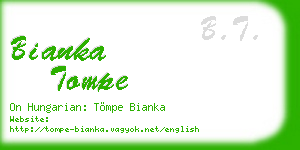 bianka tompe business card